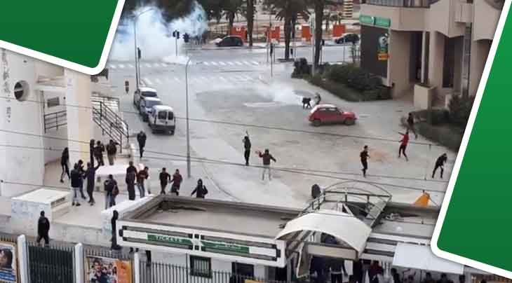 جماهير الترجي تتسبب في احداث شغب بانهج العاصمة